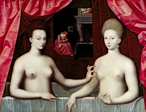 Young Woman Collection: Gabrielle d Estrees and one of her sisters, duchesse de Villars