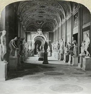 Vatican Gallery of Statues Print, c1909