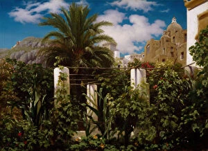 Baron Frederic Collection: Garden of an Inn, Capri, 1859. Creator: Frederic Leighton