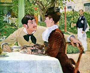 Images Dated 19th September 2008: The Garden of Pere Lathuille, 1879 (1938).Artist: Edouard Manet