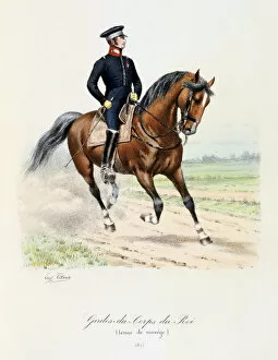 Images Dated 6th December 2005: Gardes-du-Corps de Roi, tenue de manege, 1815 Artist: Eugene Titeux