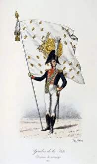 Images Dated 6th December 2005: Gardes de la Porte, Campaign flag, 1815 Artist: Eugene Titeux