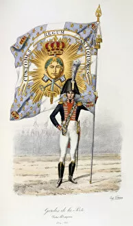 Images Dated 6th December 2005: Gardes de la Porte, Flag bearer, 1814-15 Artist: Eugene Titeux