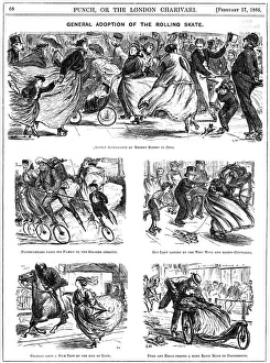 General Adoption of the Rolling Skate, 1866. Artist: George Du Maurier General Adoption of the Rolling Skate, 1866. Artist: George Du Maurier
