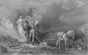 Romantic Era Gallery: The Genius of Poetry Finding Burns at the Plough, 1840. Artist: John Rogers