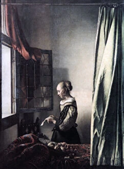Images Dated 19th October 2005: Girl Reading a Letter at an Open Window, c1657. Artist: Jan Vermeer