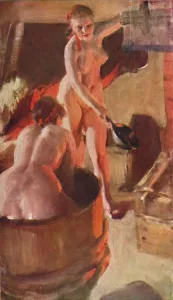 Nudity Gallery: Girls from Dalarna Having a Bath, 1908, (1931). Artist: Anders Leonard Zorn