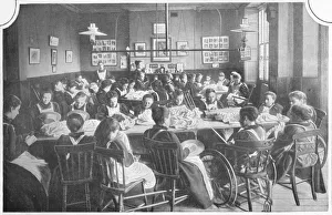 Girls at needlework, Halliwick School For Girls, Marylebone Road, London, c1903 (1903) Girls at needlework, Halliwick School For Girls, Marylebone Road, London, c1903 (1903)