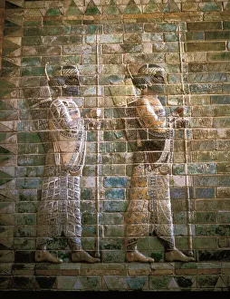 Glazed brick relief of archers from the Royal Guard, Palace of Darius I, Susa, Persian Glazed brick relief of archers from the Royal Guard, Palace of Darius I, Susa, Persian