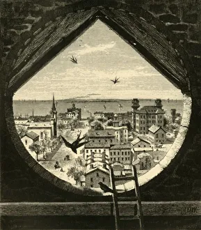 Glimpse of Sandusky, from St. Pauls Church, 1872. Creator: John Douglas Woodward Glimpse of Sandusky, from St. Pauls Church, 1872. Creator: John Douglas Woodward