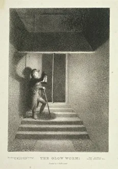 The Glow Worm'; a watchman with his lantern in Lansdown Passage, Westminster, London The Glow Worm'; a watchman with his lantern in Lansdown Passage, Westminster, London