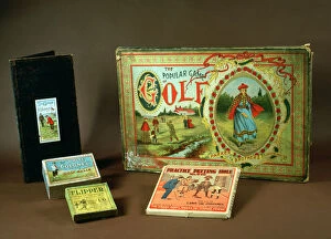 Golfing ephemera including The Popular Game of Golf, 1896. Artist: Parker Brothers