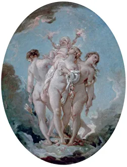 The Three Graces, c1725-1770. Artist: Francois Boucher The Three Graces, c1725-1770. Artist: Francois Boucher
