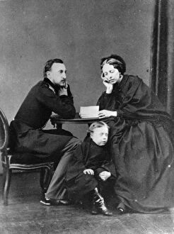 Images Dated 26th February 2010: Grand Duke Nicholas Nikolaevich (the elder) of Russia with his wife and son, c1861-c1863