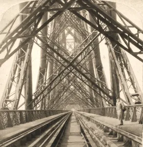 The Great Forth Bridge, Scotland, 1896. Creator: Works and Sun Sculpture Studios The Great Forth Bridge, Scotland, 1896. Creator: Works and Sun Sculpture Studios