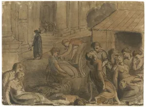 Great Plague of London, c. 1779. Artist: Blake, William (1757-1827) Great Plague of London, c. 1779. Artist: Blake, William (1757-1827)