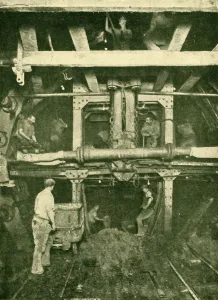 London Underground History Prints: A Greathead Shield: Excavating a Tube Tunnel, 1930. Creator: Unknown