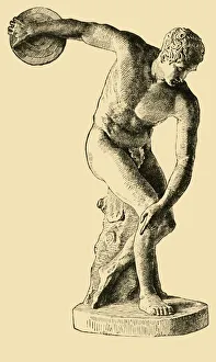 Greek Athlete Throwing the Discus, 1890. Creator: Unknown Greek Athlete Throwing the Discus, 1890. Creator: Unknown