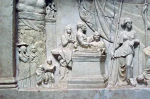 Zeus Gallery: Greek relief of a family sacrificing