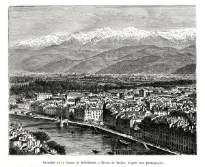 Grenoble from the Belledonne range, France, 1886 Grenoble from the Belledonne range, France, 1886