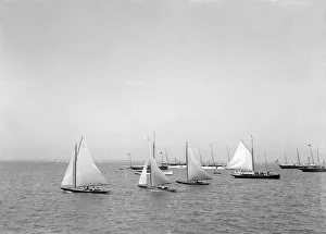 Group of 24 footer yachts racing at Cowes. Creator: Kirk & Sons of Cowes Group of 24 footer yachts racing at Cowes. Creator: Kirk & Sons of Cowes