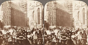 Louvain Gallery: Group of 3 Stereograph Views of Belgium, 1890s-1910s. Creator: Bert Underwood