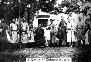 Images Dated 15th September 2007: A group of Chinese Boxers, 20th Century. Artist: Ogdens Guinea Gold Cigarettes