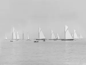 Group of racing yachts before the start of the Cowes to Weymouth Race, 1913. Creator Group of racing yachts before the start of the Cowes to Weymouth Race, 1913. Creator