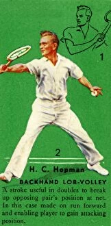 H. C. Hopman - Backhand Lob-Volley, c1935. Creator: Unknown