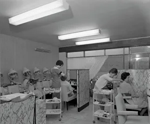 Hairdressers at work, Armthorpe, near Doncaster, South Yorkshire, 1961 Hairdressers at work, Armthorpe, near Doncaster, South Yorkshire, 1961