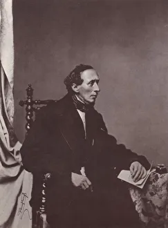 Hans Christian Andersen, Danish author, 19th century. Artist: Franz Hanfstaengl Hans Christian Andersen, Danish author, 19th century. Artist: Franz Hanfstaengl