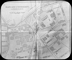 Harvard University campus map, Cambridge, Massachusetts, USA, late 19th or early 20th century Harvard University campus map, Cambridge, Massachusetts, USA, late 19th or early 20th century