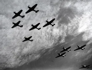RAF Fighter Command Prints: Hawker Hurricanes flying in formation, Battle of Britain, World War II, 1940