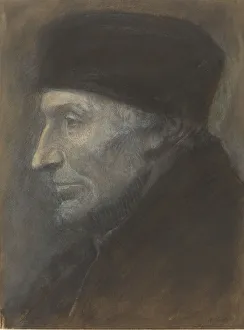 Head of a Man with a Skullcap. Creator: Alphonse Legros Head of a Man with a Skullcap. Creator: Alphonse Legros