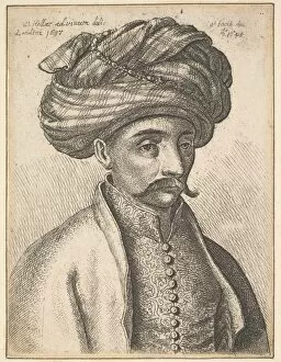 Head and shoulders of a Turk, with a moustache and a large turban, 1645