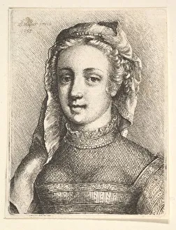 Head and shoulders of a woman with a veil and diaphanous neckware, 1645 Head and shoulders of a woman with a veil and diaphanous neckware, 1645