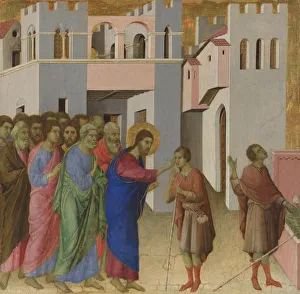 The Healing of the Man born Blind, ca 1308-1311. Artist: Duccio di Buoninsegna (1260-1318) The Healing of the Man born Blind, ca 1308-1311. Artist: Duccio di Buoninsegna (1260-1318)