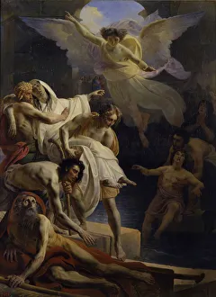 The healing at the Pool of Siloam, 1845. Artist: Kapkov, Yakov Fyodorovich (1816-1854) The healing at the Pool of Siloam, 1845. Artist: Kapkov, Yakov Fyodorovich (1816-1854)