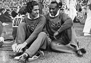 Helen Stephens and Jesse Owens, American athletes, Berlin Olympics, 1936. Artist: Unknown Helen Stephens and Jesse Owens, American athletes, Berlin Olympics, 1936. Artist: Unknown