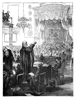 Henry Broughams speech for the defence during the trial of Queen Caroline, 1820 (c1895) Henry Broughams speech for the defence during the trial of Queen Caroline, 1820 (c1895)
