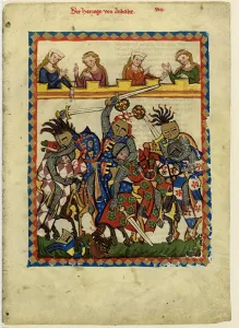 Tournament Gallery: Henry I, Count of Anhalt (From the Codex Manesse), Between 1305 and 1340. Artist: Anonymous