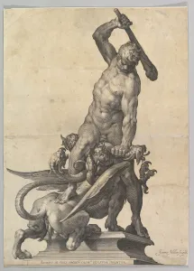 Hercules Slaying the Hydra, ca. 1602. Creator: Jan Muller Hercules Slaying the Hydra, ca. 1602. Creator: Jan Muller