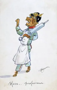 Herr Professor, Vintage French postcard, c1900 Herr Professor, Vintage French postcard, c1900