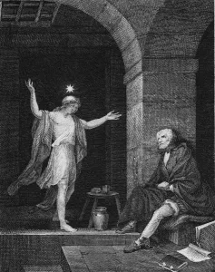 Hesper Appearing to Columbus in Prison, 1800s. Creator: Delignon, Jean-Louis (1755-1804) Hesper Appearing to Columbus in Prison, 1800s. Creator: Delignon, Jean-Louis (1755-1804)