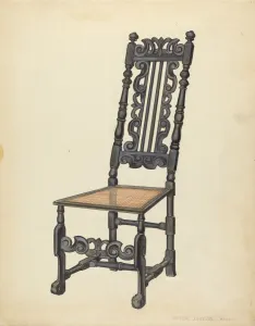 High-Back Side Chair, c. 1937. Creator: Arthur Johnson High-Back Side Chair, c. 1937. Creator: Arthur Johnson
