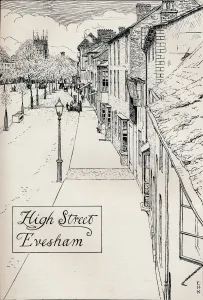 High Street Evesham, 19th century. Artist: Edmund Hort New High Street Evesham, 19th century. Artist: Edmund Hort New