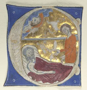 Historiated Initial Excised from a Bible, 1200s. Creator: Unknown Historiated Initial Excised from a Bible, 1200s. Creator: Unknown