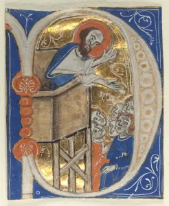 Historiated Initial Excised from a Bible (set of nine), 1200s. Creator: Unknown Historiated Initial Excised from a Bible (set of nine), 1200s. Creator: Unknown