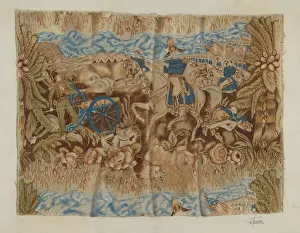 Historical Printed Cotton, c. 1939. Creator: Esther Hansen Historical Printed Cotton, c. 1939. Creator: Esther Hansen