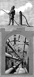 Civil Engineering History Prints: Holborn Valley Viaduct: section of subway on each side, 1871. Creator: Unknown